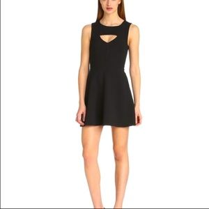 French Connection black A-line mini dress with cut-out (US 8)
